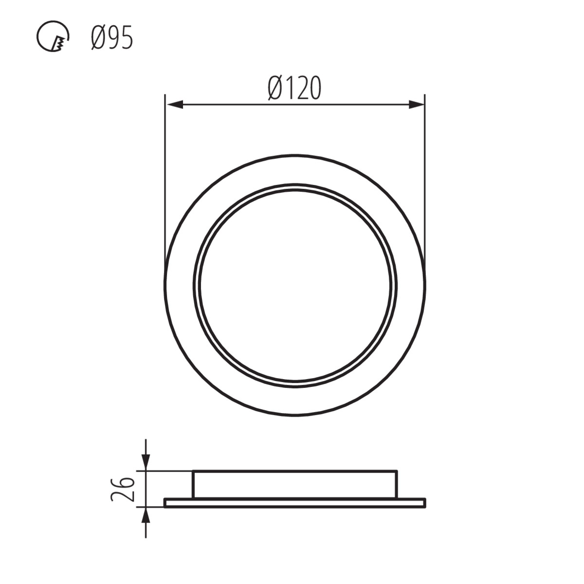 Apvalus skandinaviško dizaino šviestuvas TAVO LED DO 9W-NW 36511