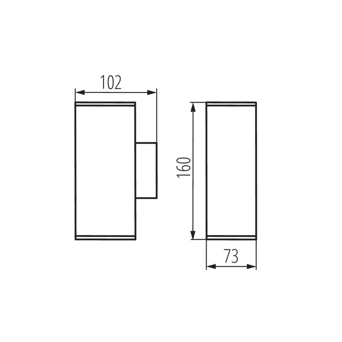 Fasadinis LED šviestuvas KANLUX GORI 2x10W su IP44 apsauga lauko sąlygoms