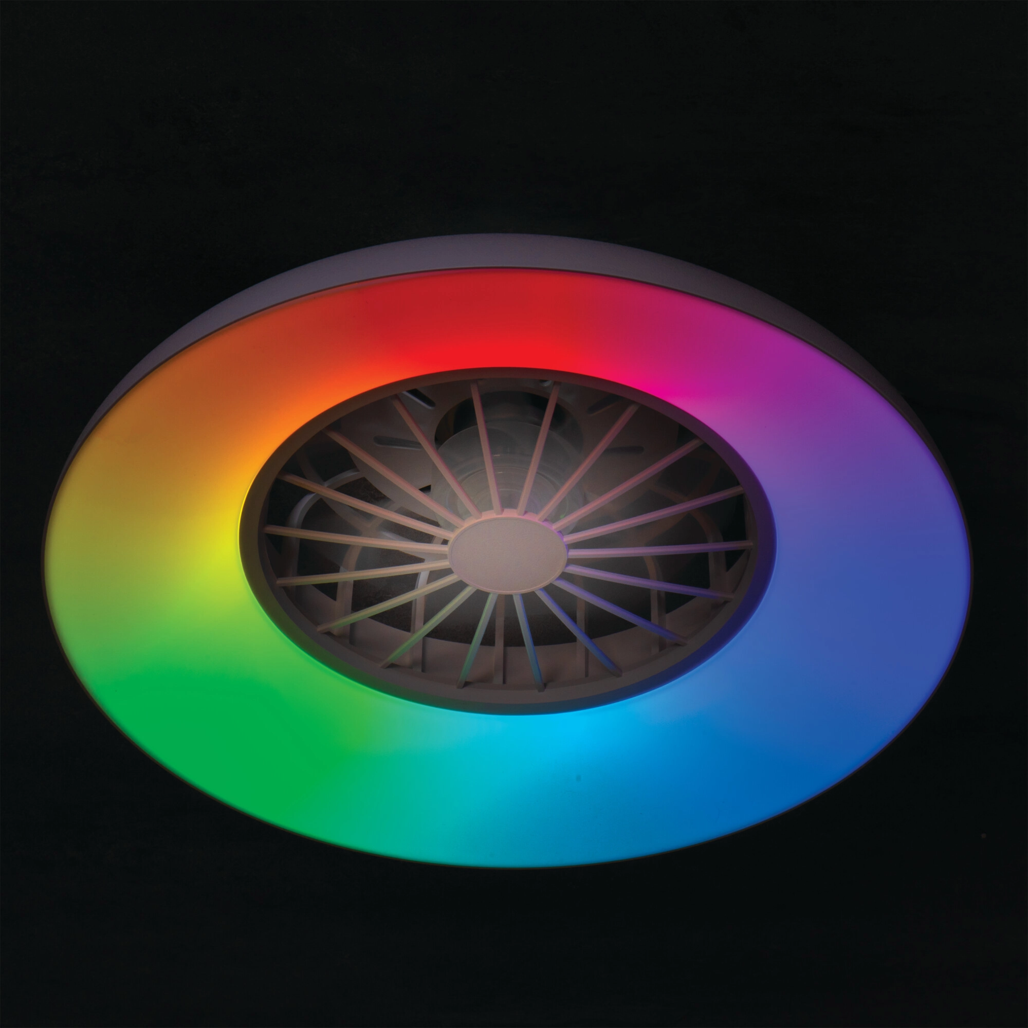 RGB LED šviestuvas su 5 greičių ventiliatoriumi