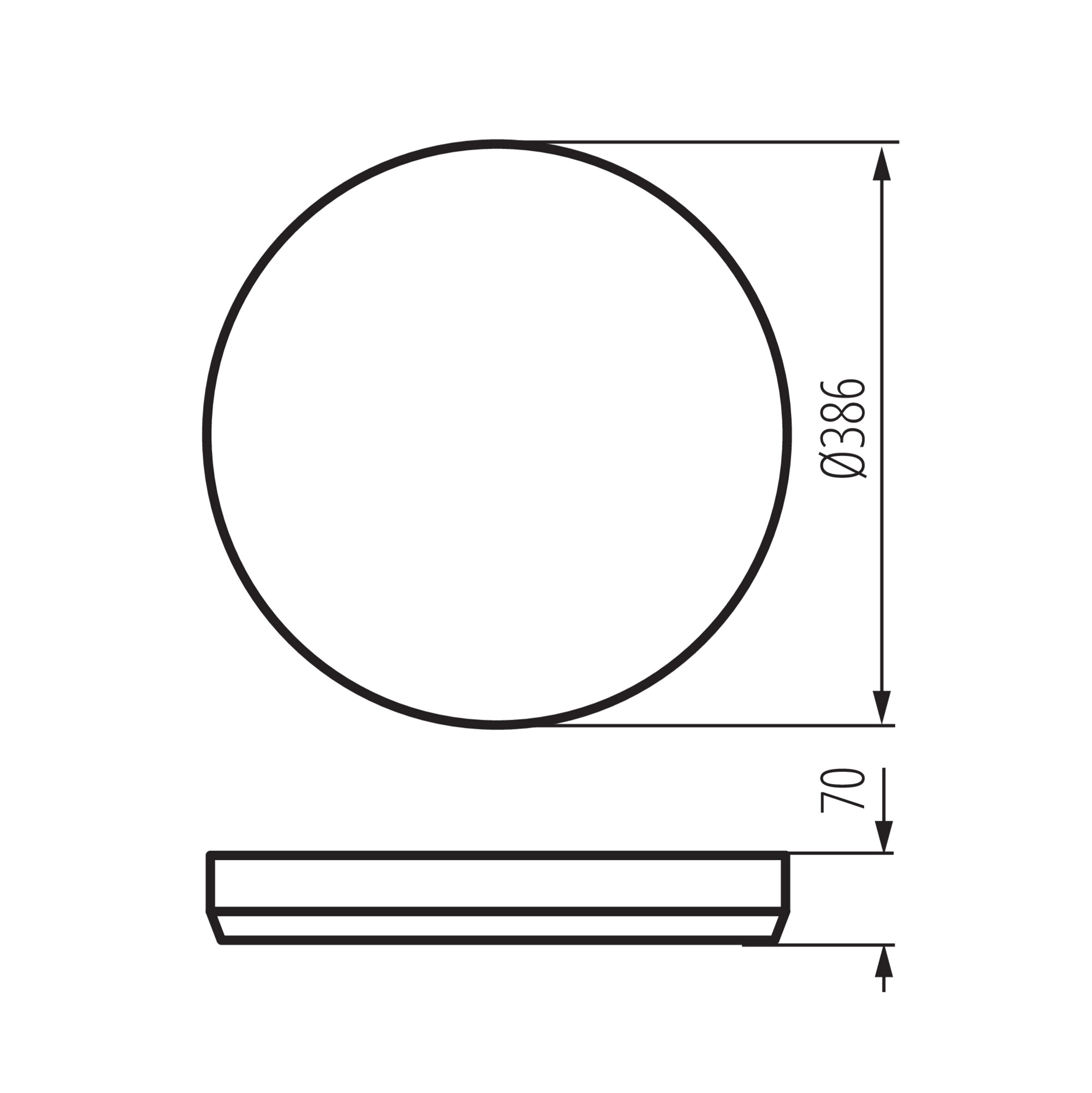 LED šviestuvas 38,5cm skersmens su CCT reguliavimu