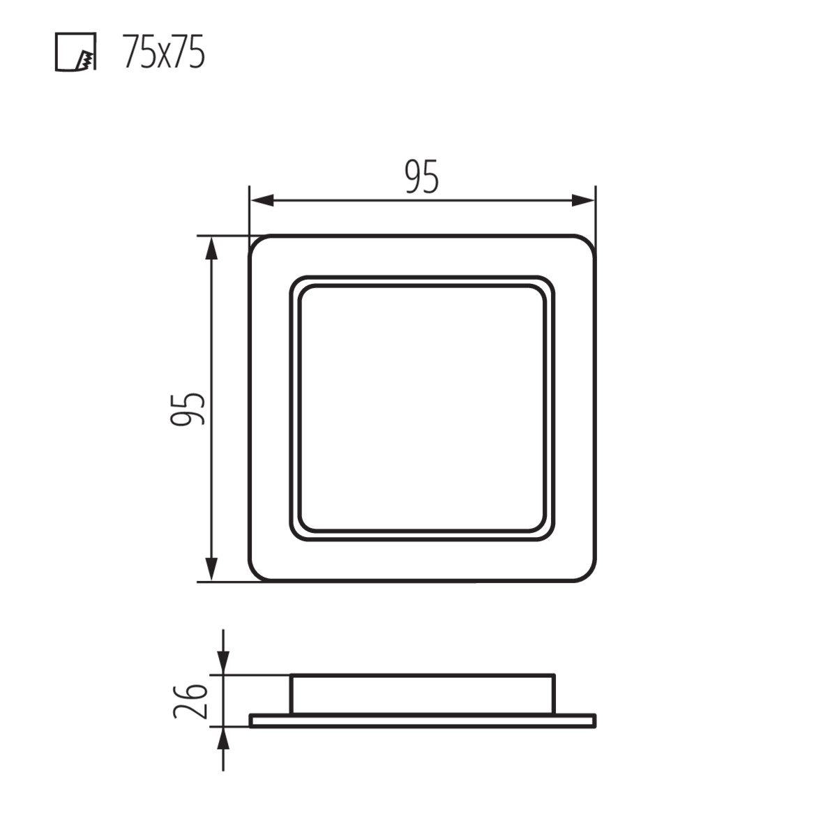 Baltas minimalistinis TAVO LED šviestuvas 400LM su IP44 apsauga