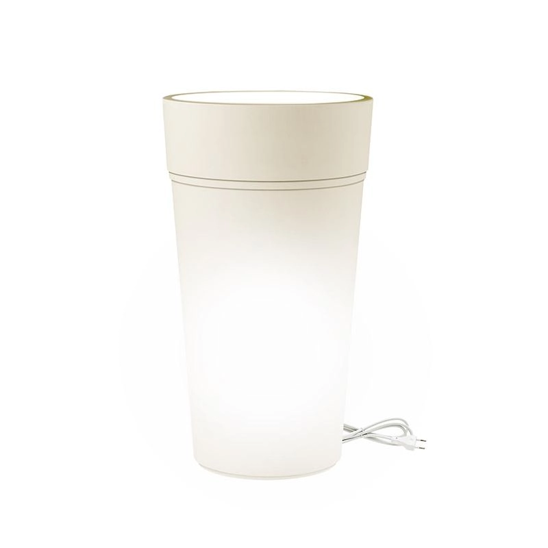 VAZONAS APVALUS BIANCO 65CM. ŠVIEČIANTIS