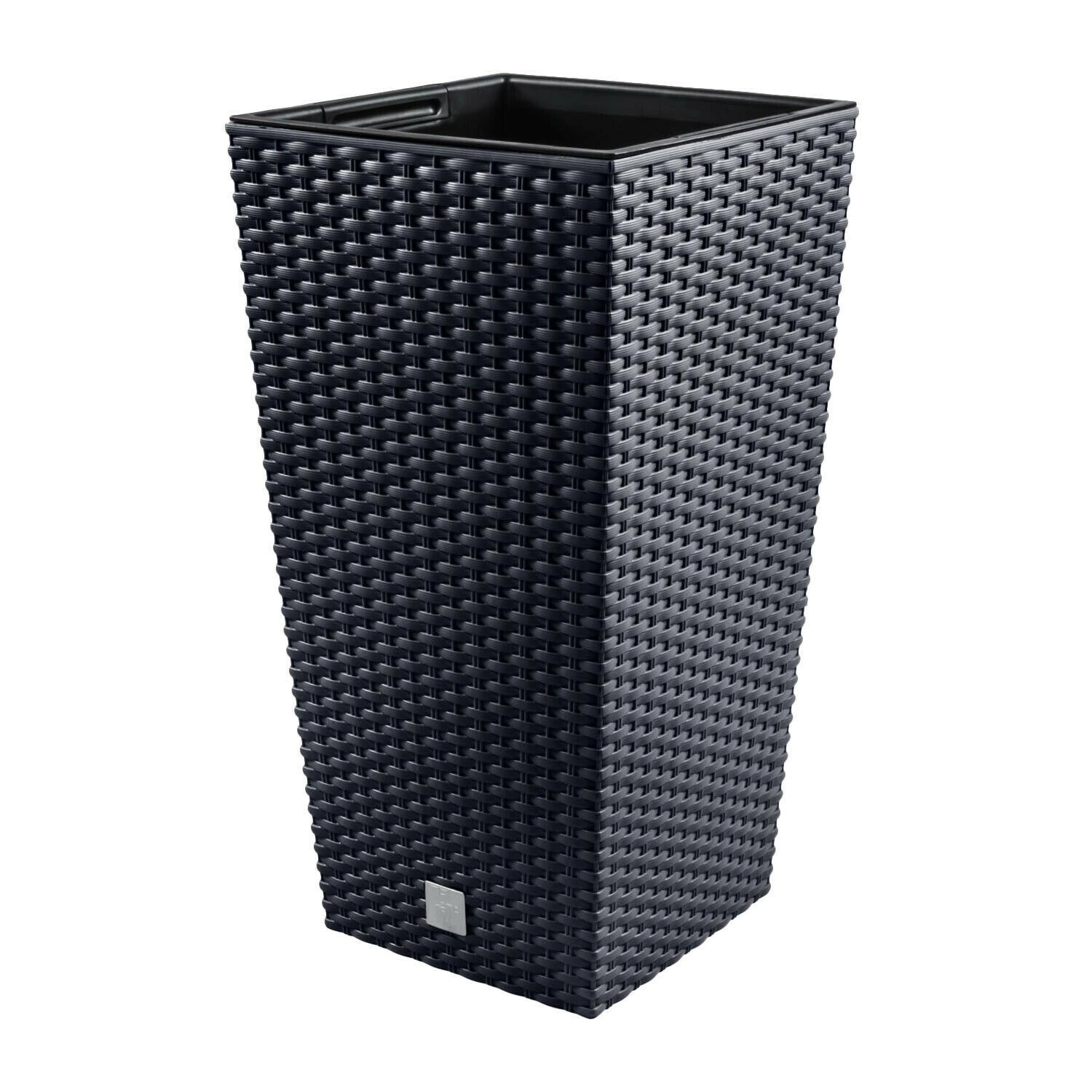 VAZONAS PLASTIKINIS 24CM RATO SQUARE ANTRACITO SP.