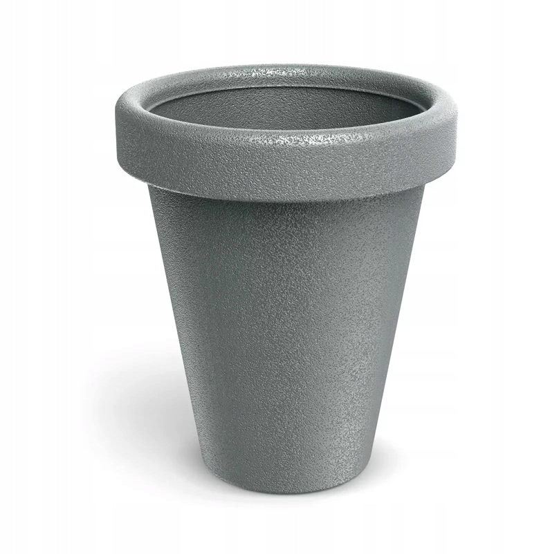 VAZONAS PLASTIKINIS 40CM ORIGINA AKMENS PILKOS SPALVOS