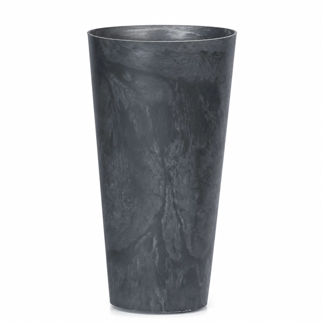 VAZONAS PLAST. 40CM TUBUS SLIM BETON EFFECT ANTRACITO SP.