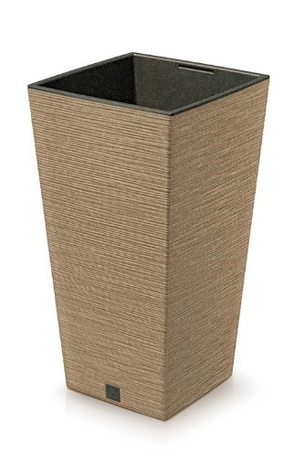 VAZONAS PLASTIKINIA 40CM FURU SQUARE ECO WOOD NATURO
