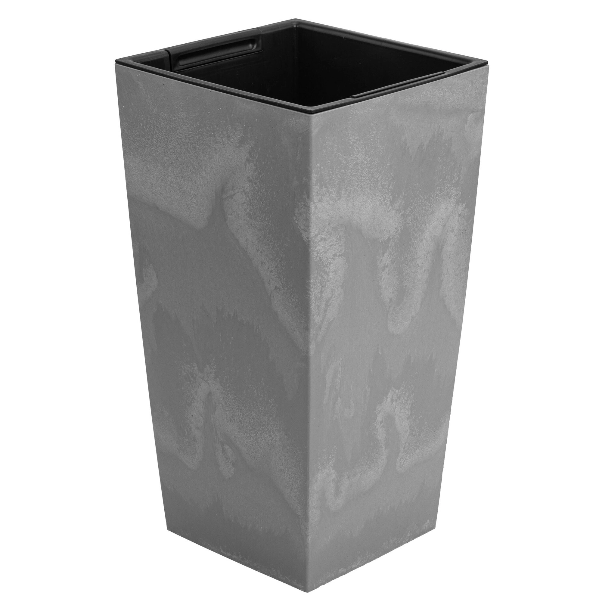 VAZONAS PLASTIKINIS 24CM URBI SQUARE BETON EFFECT MARENGO