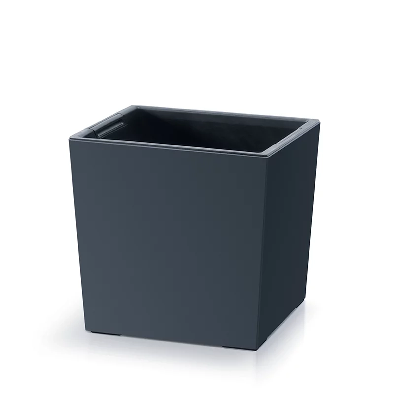 VAZONAS PLASTIKINIS 24CM URBI SQUARE LOW ANTRACITO SPALVOS