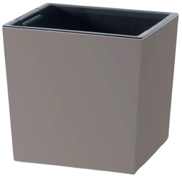 VAZONAS PLASTIKINIS 24CM URBI SQUARE LOW MOCCA