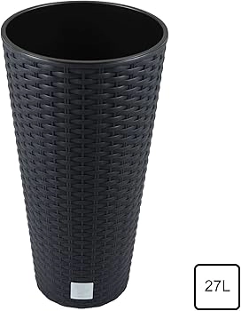 VAZONAS PLASTIKINIS 30CM RATO TUBUS ANTRACITAS