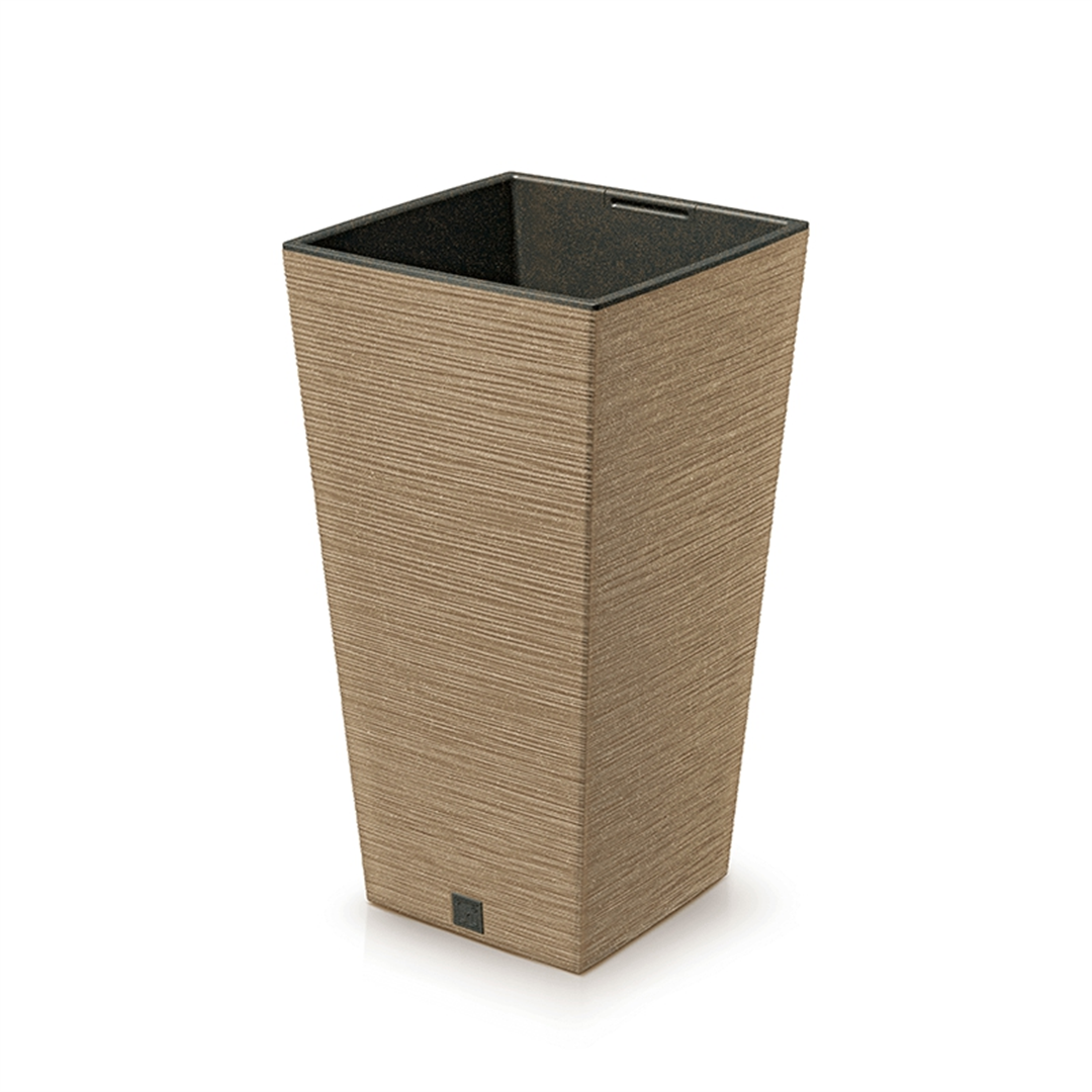 VAZONAS PLASTIKINIS 35.5CM FURU SQUARE ECO WOOD NATURO
