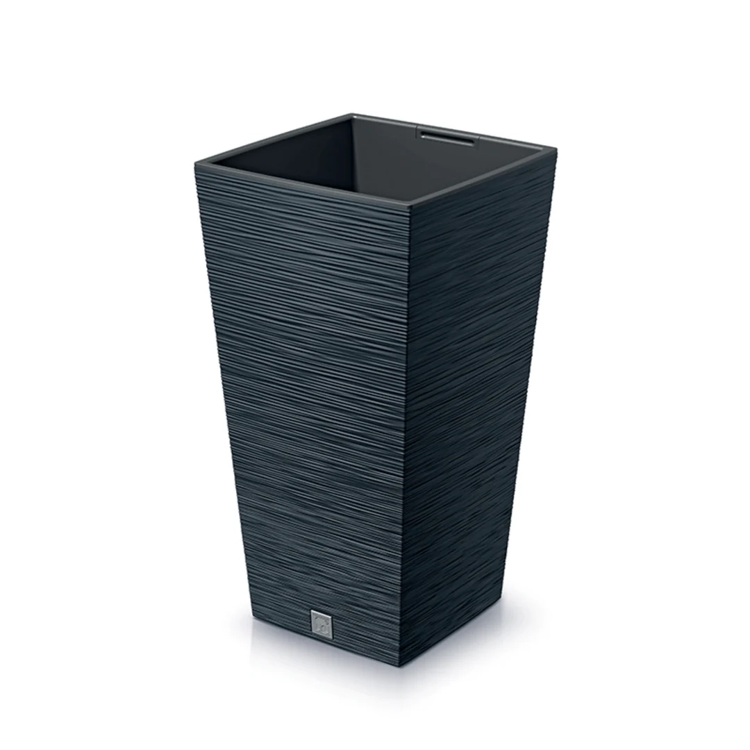 VAZONAS PLASTIKINIS 35CM FURU SQUARE ANTRACITOP SP.