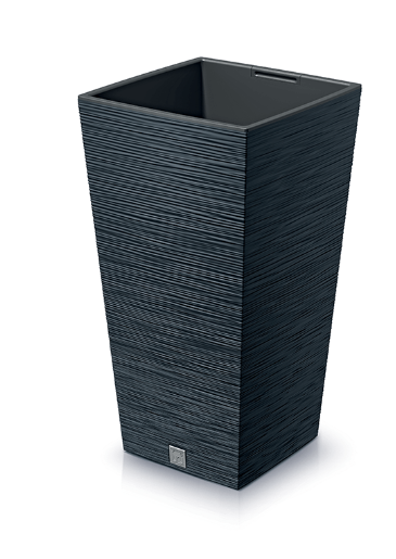 VAZONAS PLASTIKINIS 40CM FURU SQUARE ANTRACITOP SP.