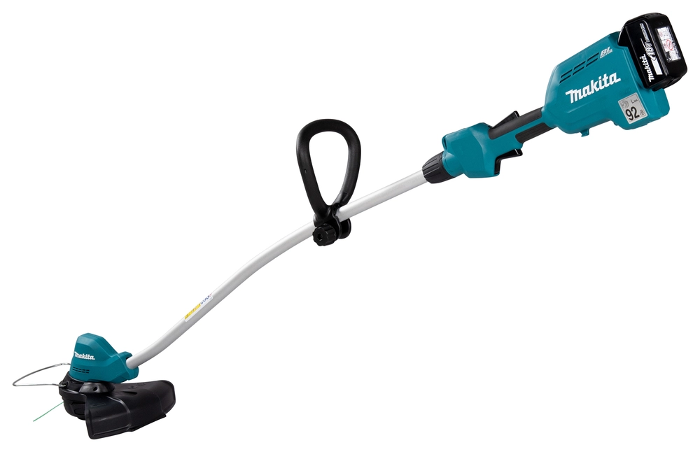 Makita DUR189RT akumuliatorinis trimeris žolės priežiūrai artimasis vaizdas