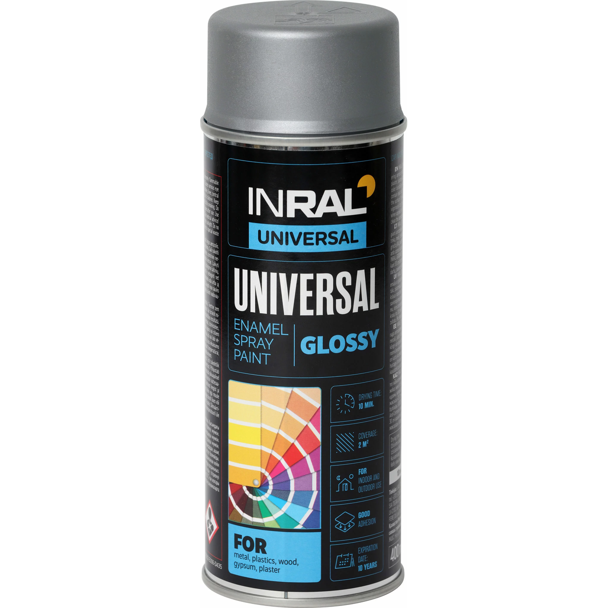 INRAL aerozoliniai dažai 400ml aliuminio spalvos RAL9006 balionėlis