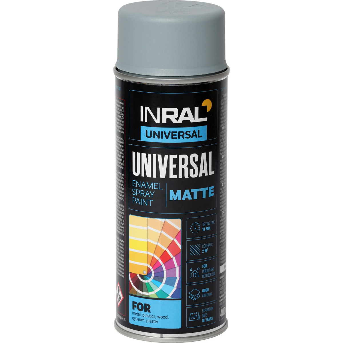 INRAL Universal aerozoliniai dažai 400ml RAL7046 šviesiai pilkos spalvos balionėlis