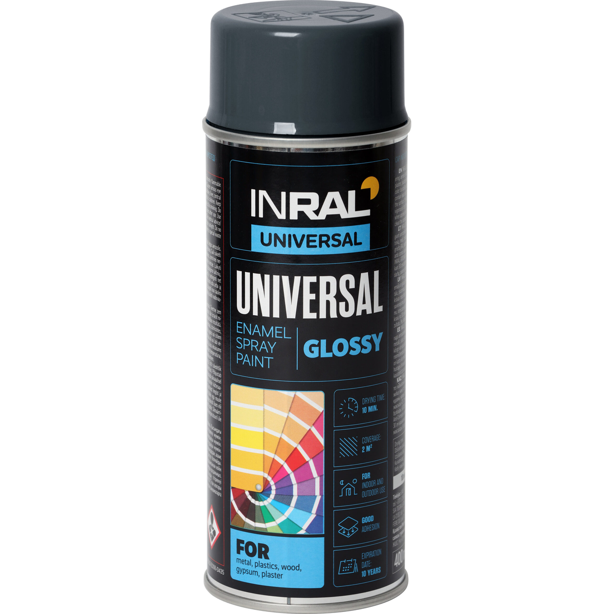 INRAL UNIVERSAL aerozoliniai dažai 400ml RAL7016 antracito pilkos spalvos balionėlis