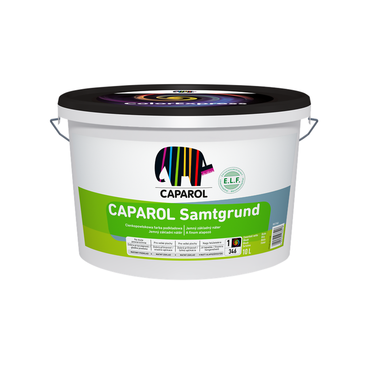 CAPAROL SAMTGRUND B1 10L gruntiniai dažai vidaus paviršiams su ColorExpress tonuotės galimybe