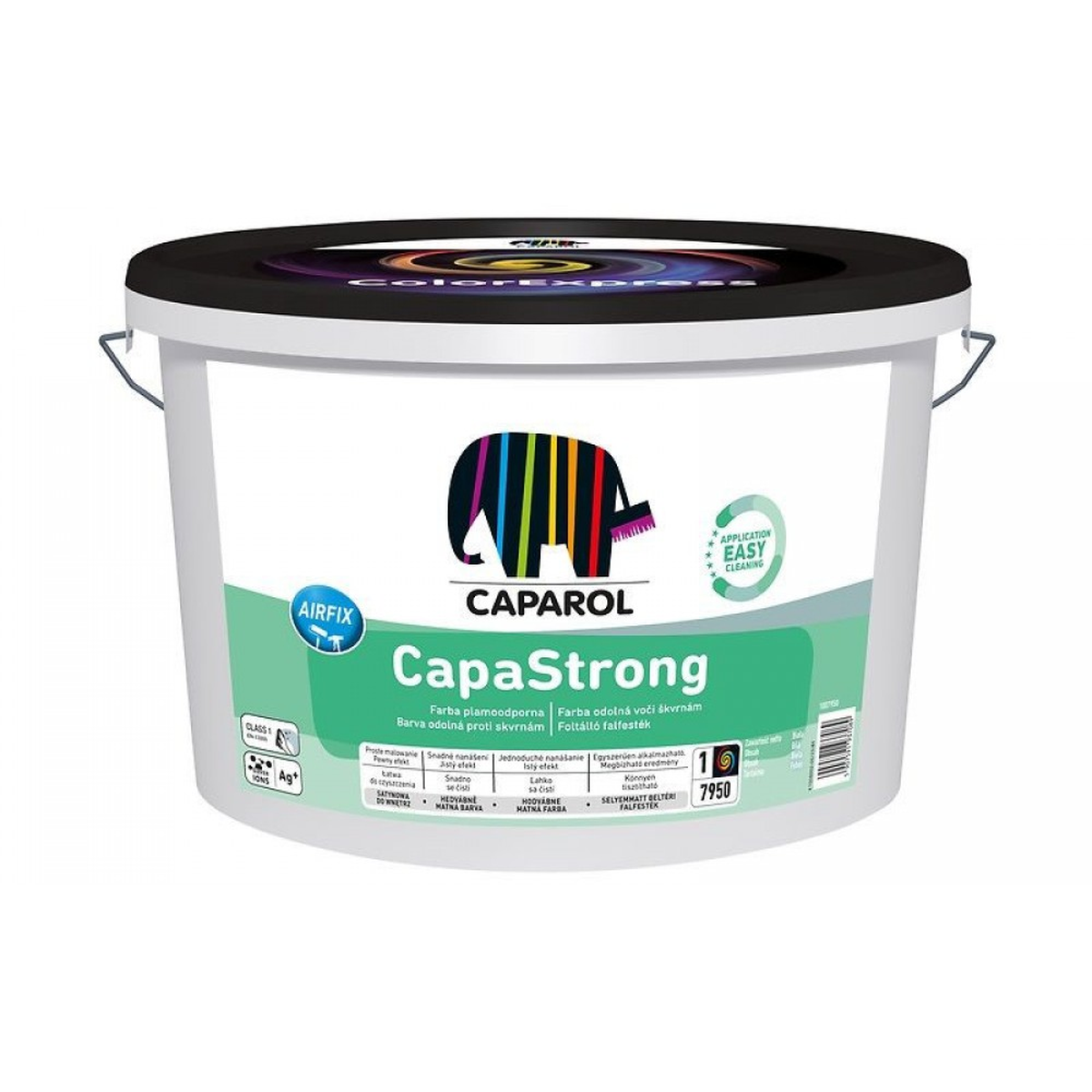 Caparol Capastrong B1 šilko blizgesio vidaus dažai 2.5L kibire, baltos spalvos, atsparus dėmėms