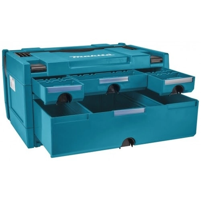 Makita P-84311 įrankių dėžės vidinis išdėstymas su skyriais
