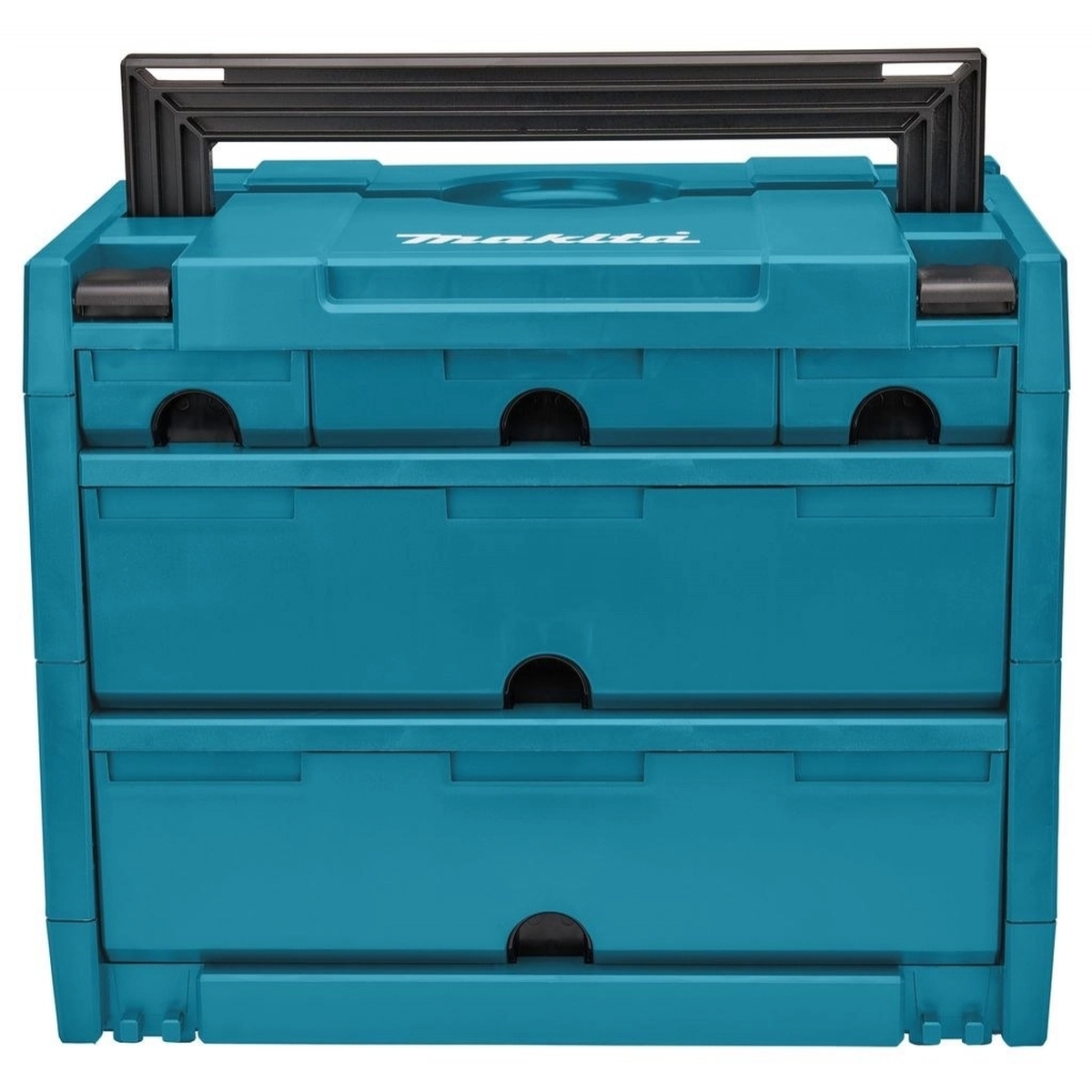 Makita įrankių dėžės P-84349 vidinis išdėstymas ir skyriai
