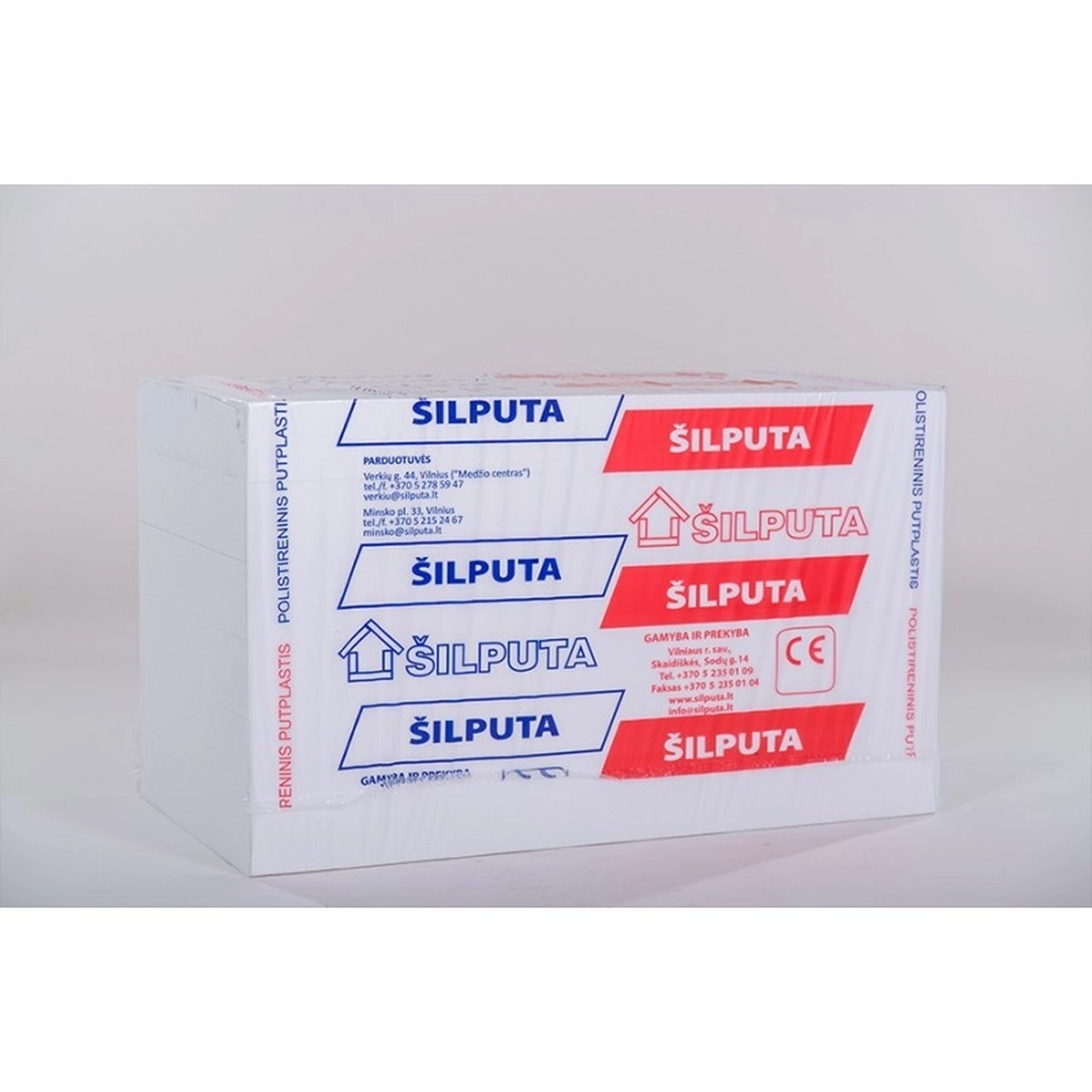 Baltos spalvos EPS-70 frezuotas putplastis pamatų ir grindų šiltinimui