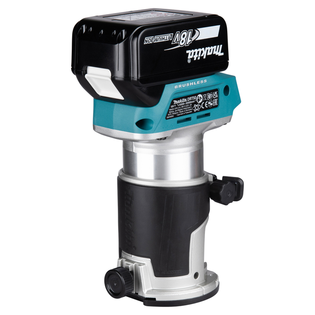 Makita freza DRT50Z su reguliuojamu greičiu ir LED apšvietimu
