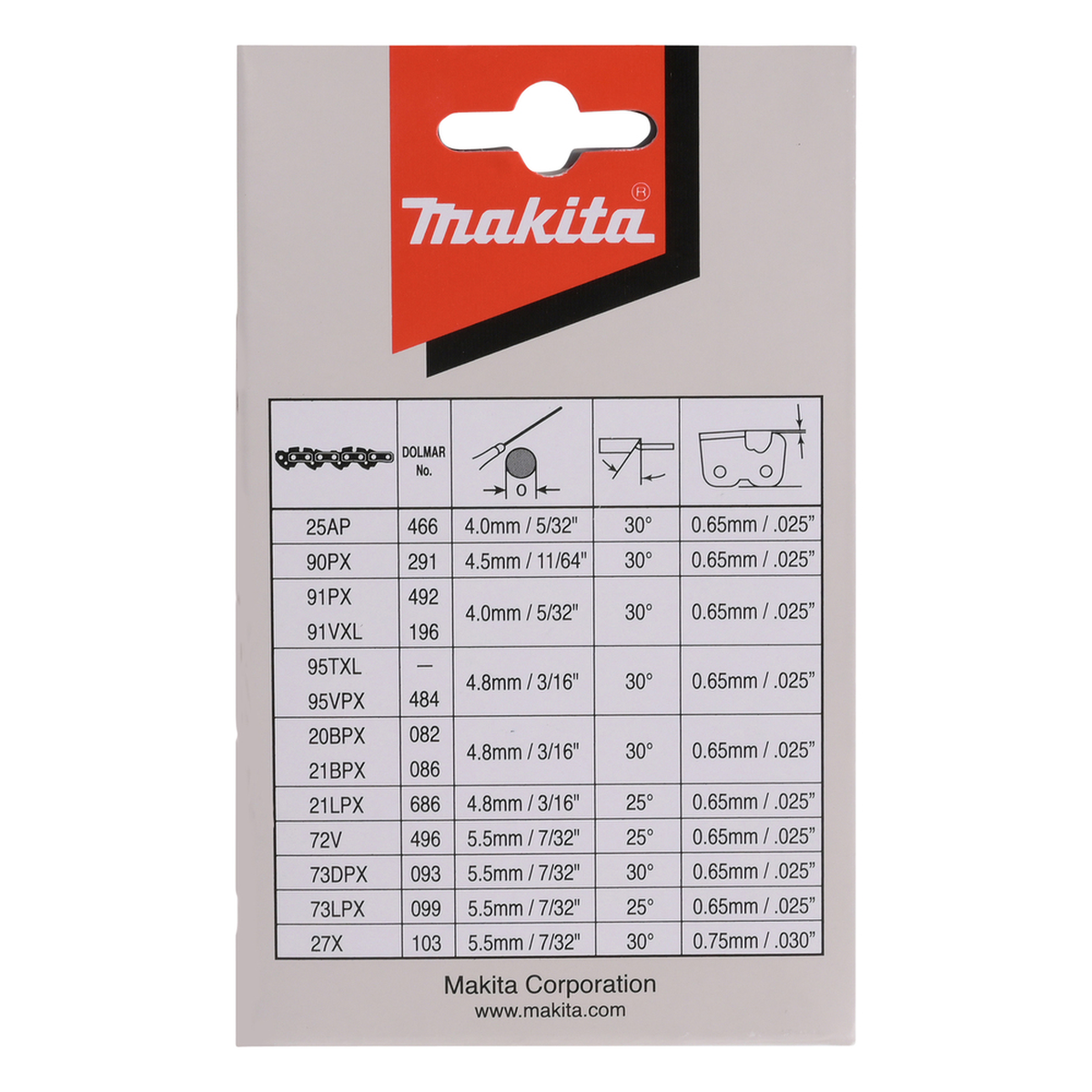 Makita 191H02-6 atsarginė grandinė medienai pjauti