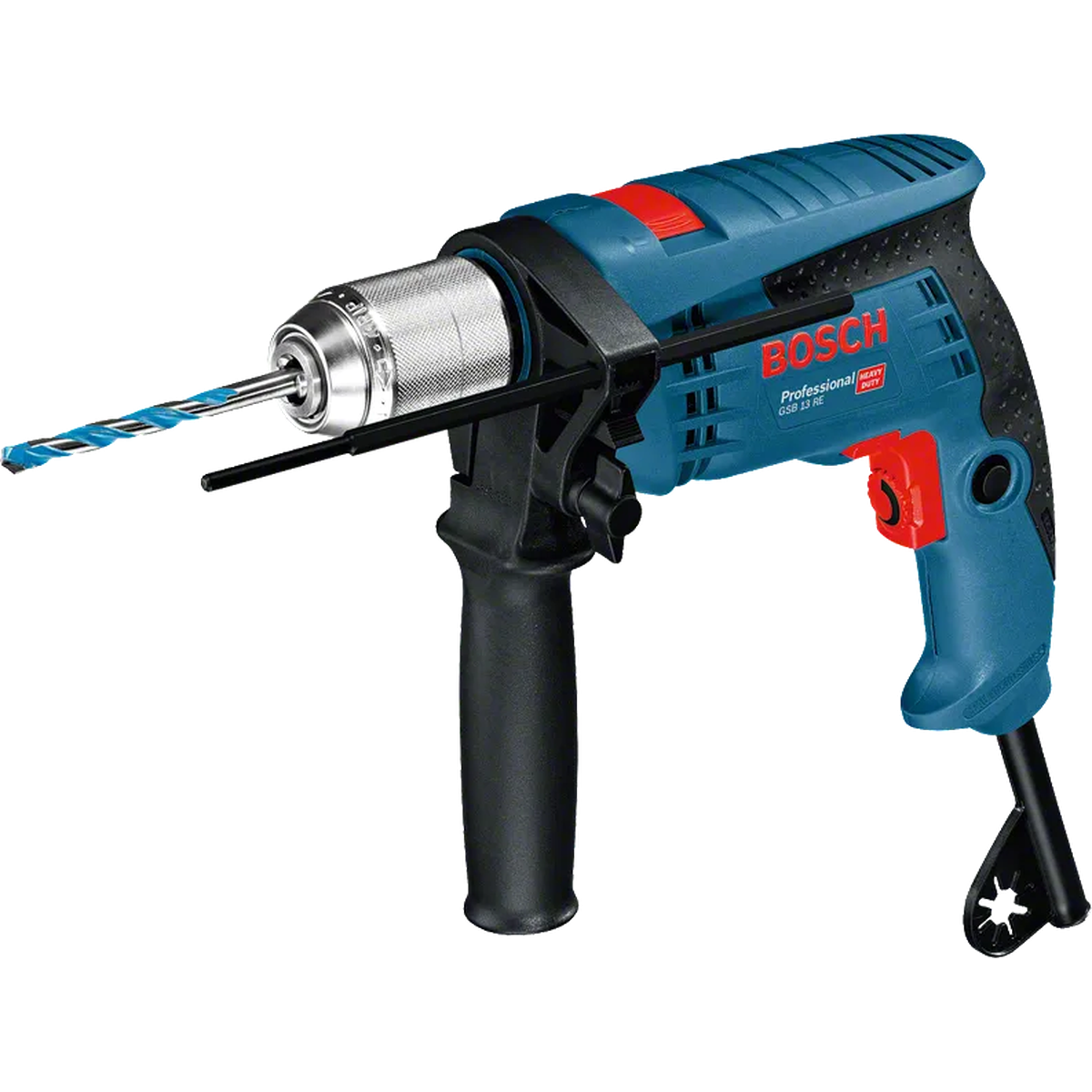 BOSCH GSB 13 smūginis gręžtuvas su metaliniu griebtuvu