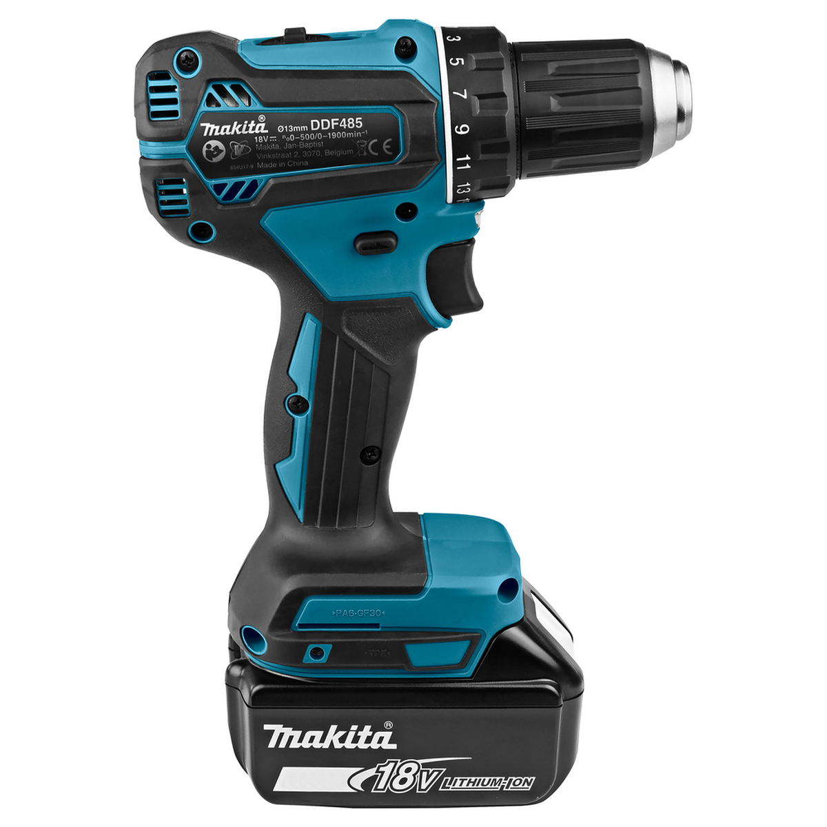Makita DDF485RTJ bešepetėlinis gręžtuvas su dviem greičio režimais