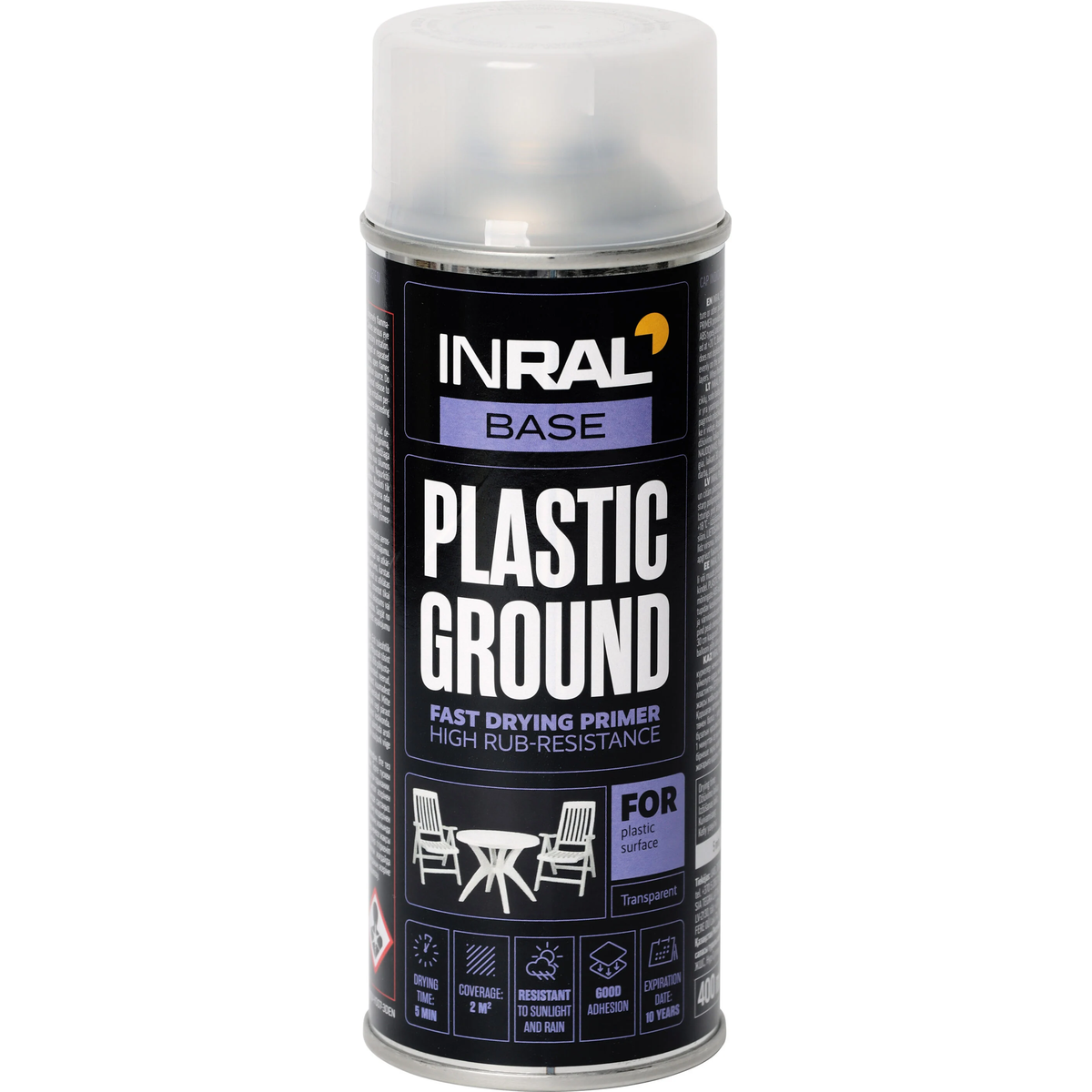 INRAL PLASTIC GROUND 400ml skaidrus aerozolinis gruntas plastikiniams paviršiams su puikiu sukibimu