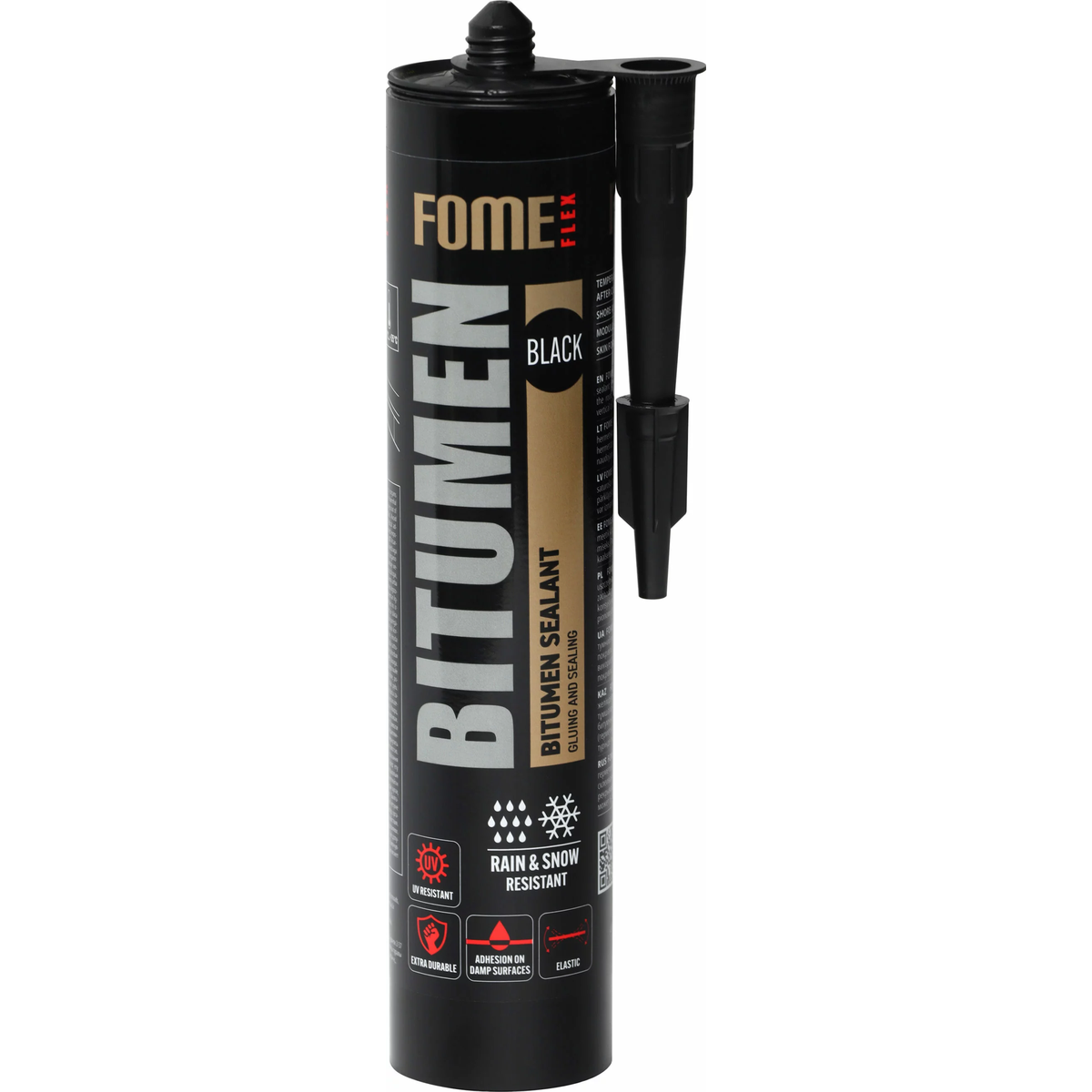 FOME FLEX BITUMEN juodas bituminis hermetikas 300ml stogų sandarinimui ir remontui