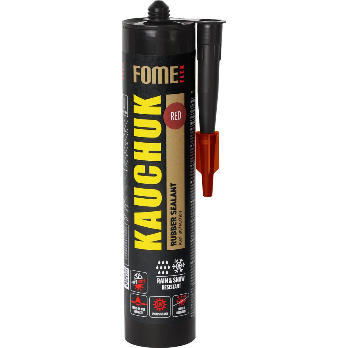 FOME FLEX KAUCHUK raudonas hermetikas 300ml stogų sandarinimui ir remontui