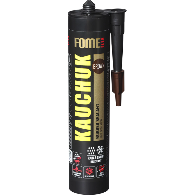 FOME FLEX KAUCHUK rudas hermetikas 300ml stogų sandarinimui ir remontui