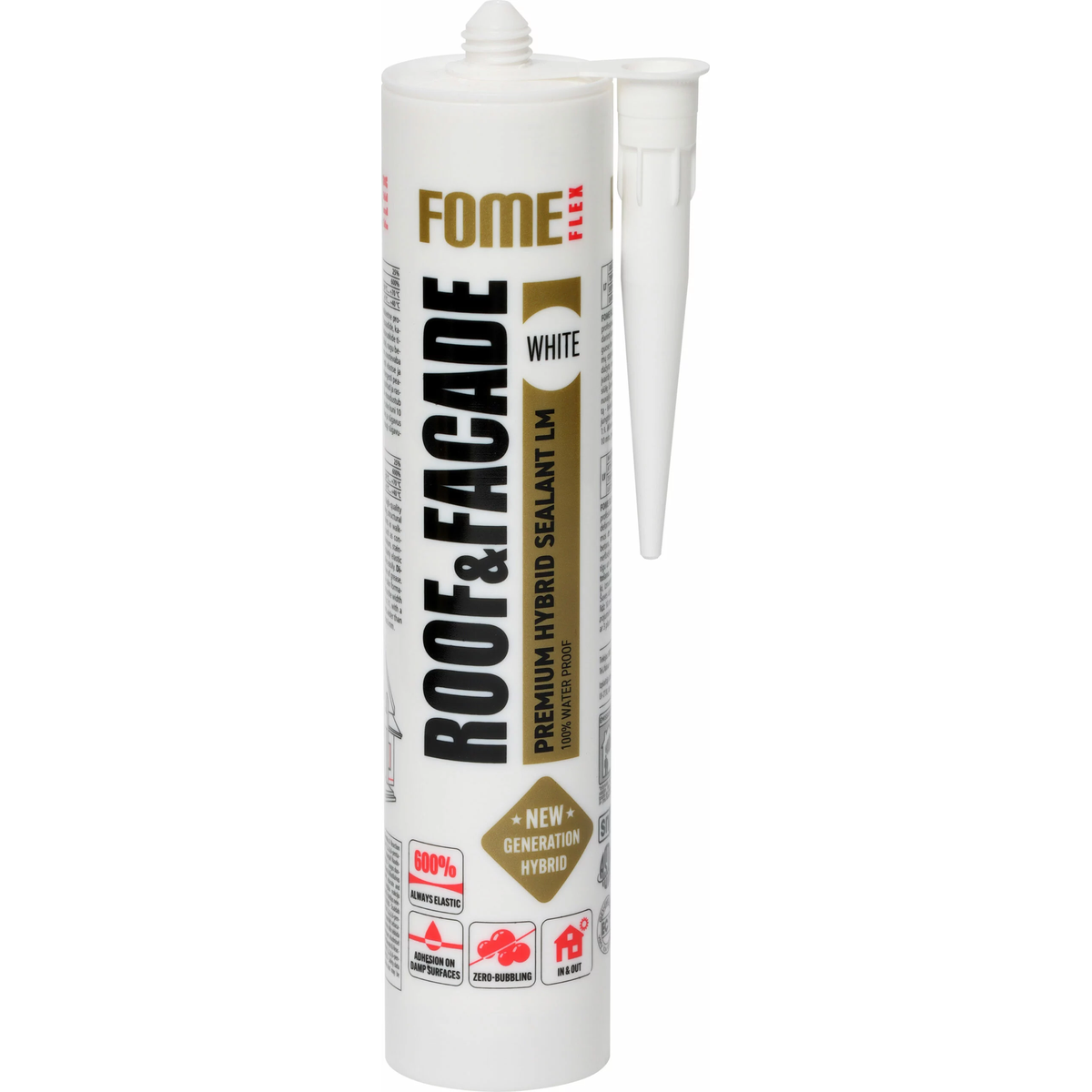 FOME FLEX baltas hibridinis hermetikas stogų ir fasadų sandarinimui 300ml
