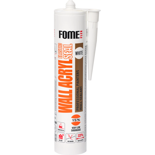 FOME FLEX WALL ACRYL elastingas baltas akrilinis hermetikas 310ml tūbelė statybinių sandūrų sandarinimui