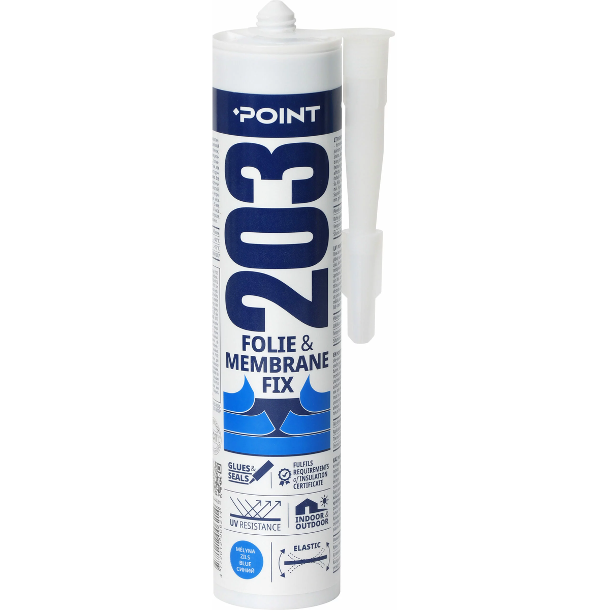 POINT 203 mėlyni klijai hermetikas plėvelėms membranoms 300ml tūbelė statybiniai darbai
