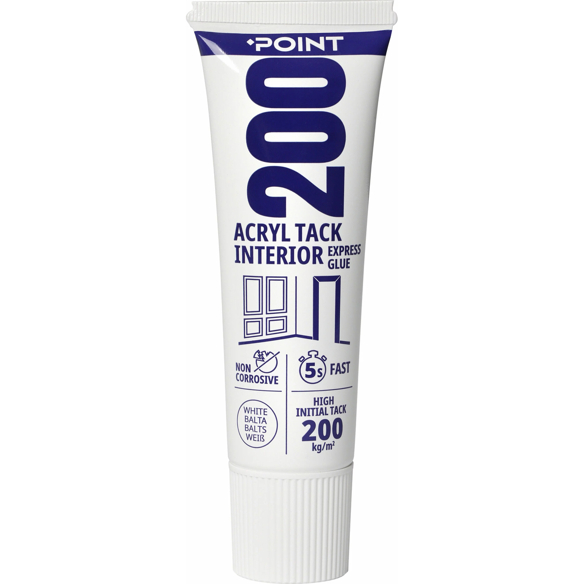 POINT 200 Acryl Tack Interior montažiniai klijai 80ml baltos spalvos vidaus apdailos darbams