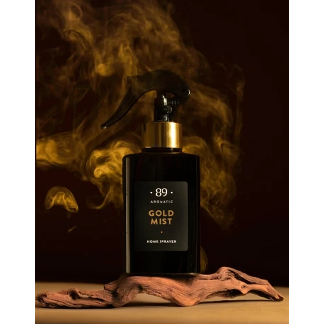 Purškiamas namų kvapas Gold Mist Aromatic 89 300ml butelis aukso spalvos