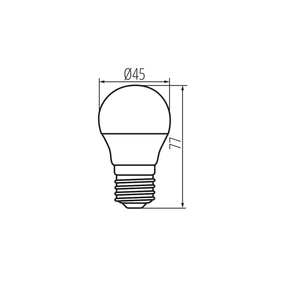 Energiją taupanti LED G45 lempa E27 cokoliu šiltai šviesai