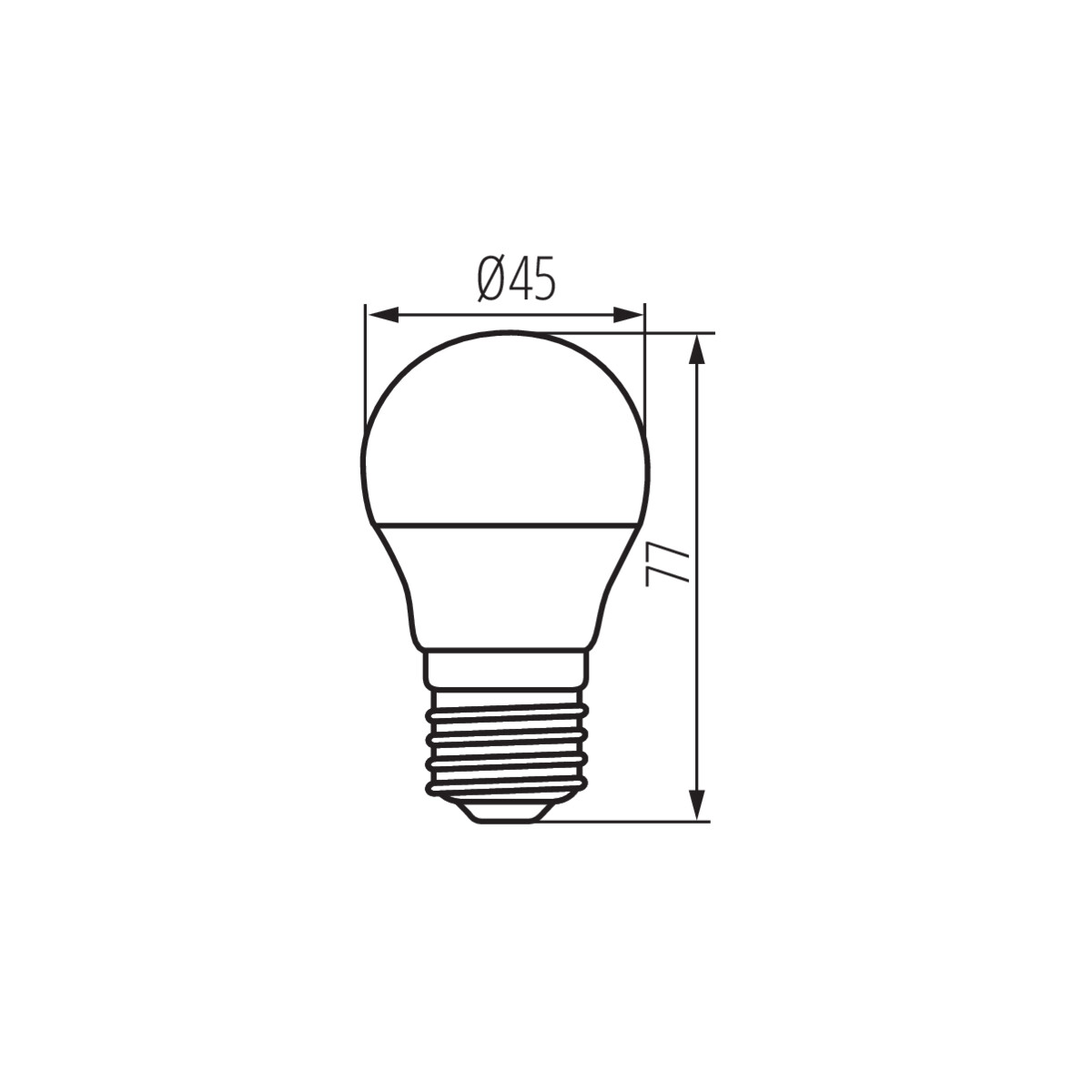 Kompaktiška rutulio formos G45 LED lemputė 470 lm 2700K