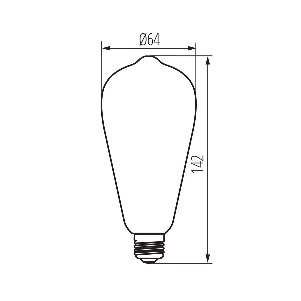 Vintage LED lemputė ST64 su spiraliniu siūlu 1800K