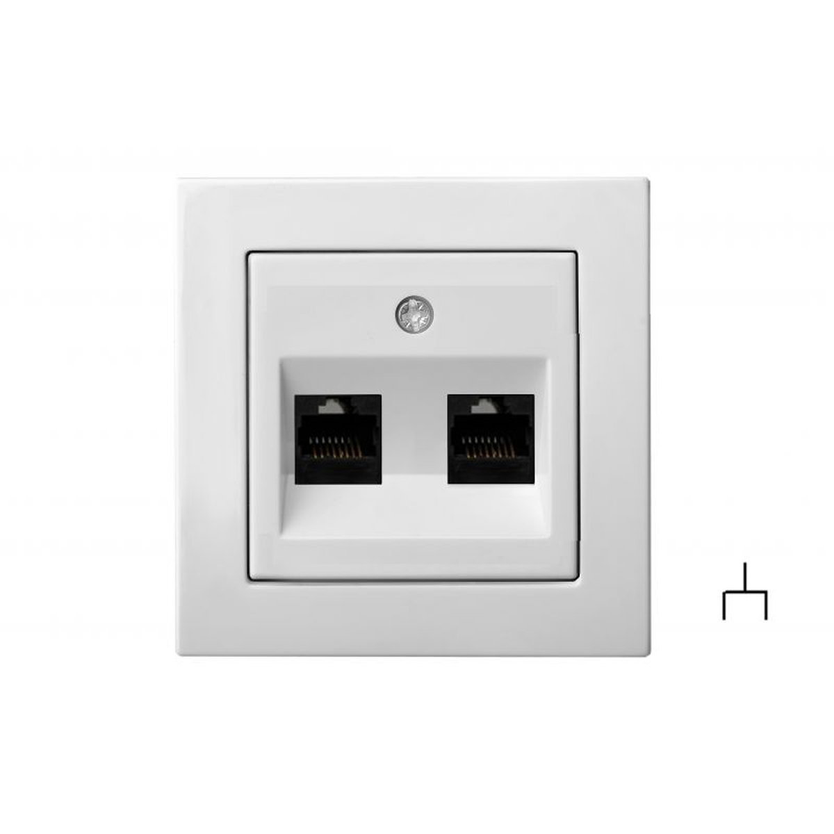 Liregus Epsilon dvigubas tinklo lizdas baltos spalvos IKL-002-01