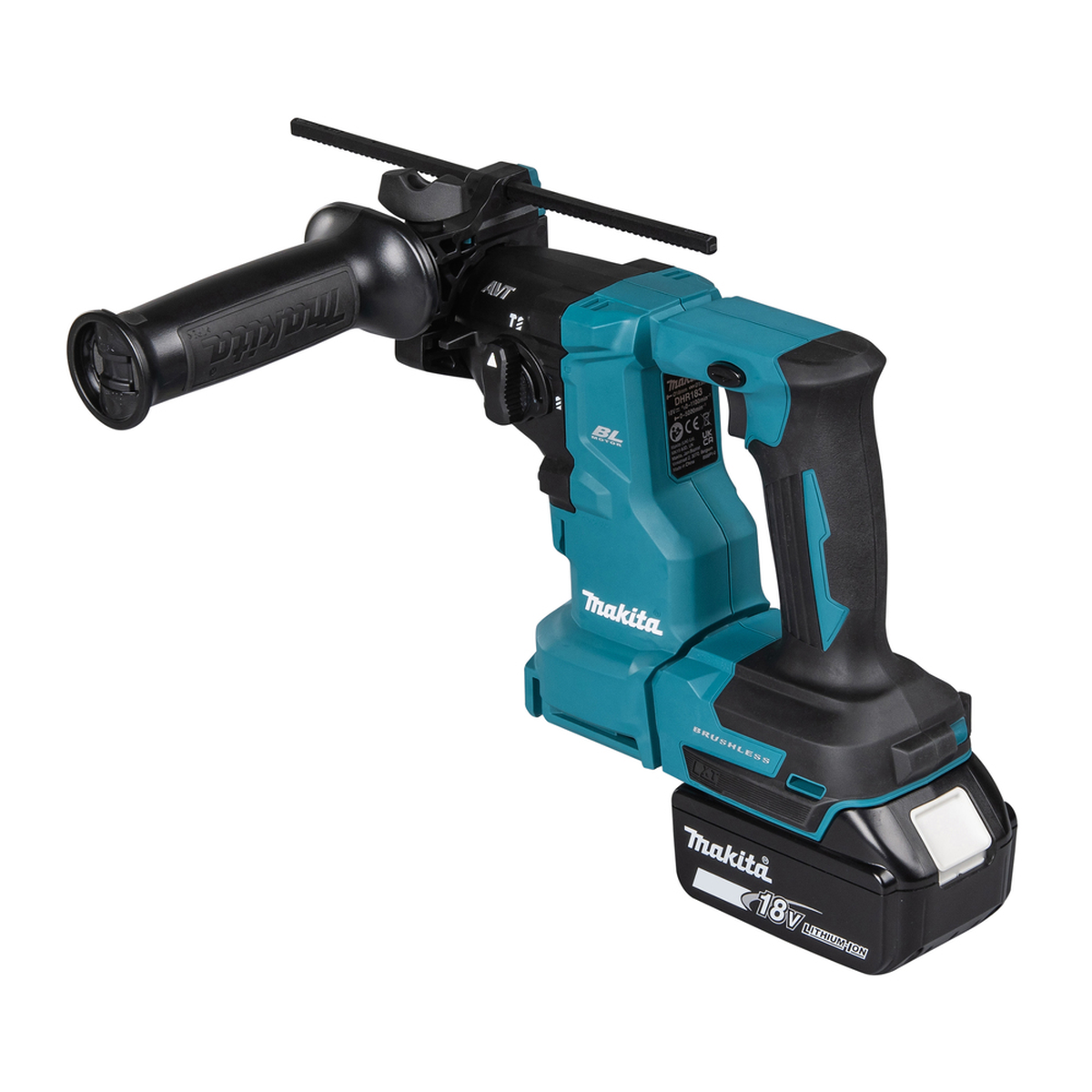 18V Makita perforatorius DHR183Z su reguliuojama šonine rankena