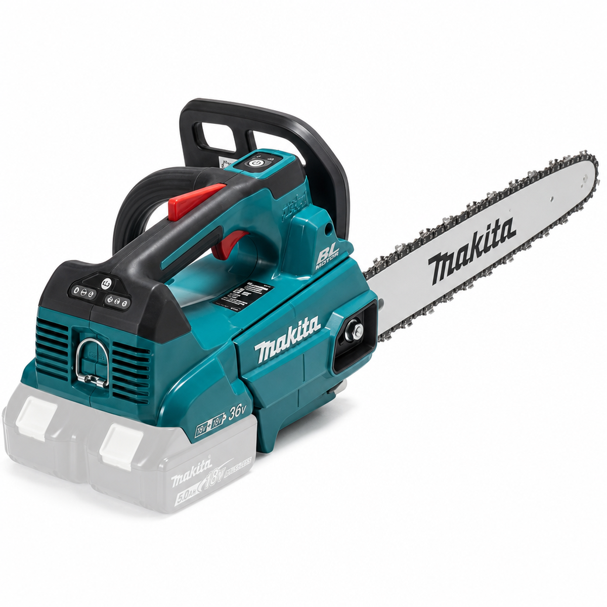 MAKITA DUC356Z akumuliatorinis grandininis pjūklas 35cm su viršutine rankena