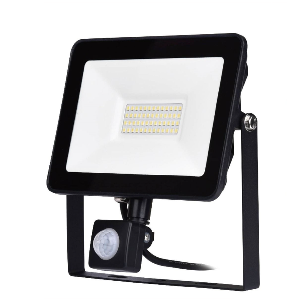 LED prožektorius su judesio davikliu 50W neutralia 4000K šviesa lauko apšvietimui