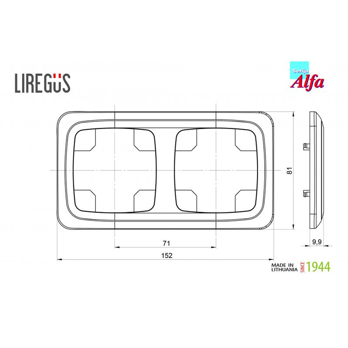 Dvivietis sieninis rėmelis Liregus Alfa smėlio atspalvio interjero dizainui