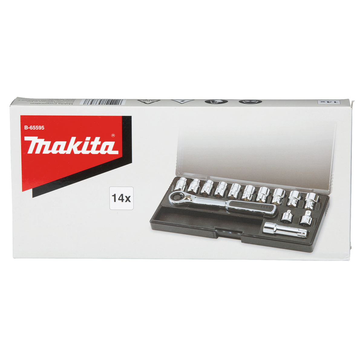Profesionalios praeinamos galvutės 10-19mm Makita B-65595 komplekte