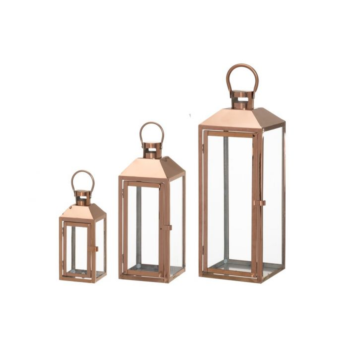 Bronzinių žibintų rinkinys 4Living 3 vienetų elegantiškam interjero dekoravimui