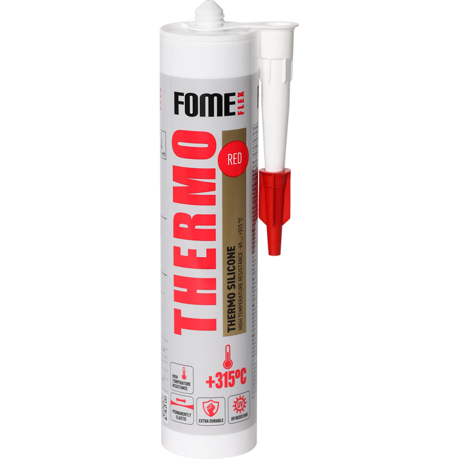 FOME FLEX THERMO 315°C raudonas aukštatemperatūris silikoninis hermetikas 300ml